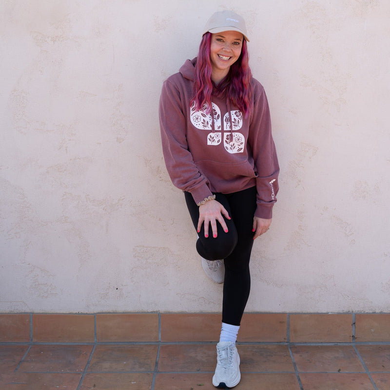 Maroon Floral Hoodie