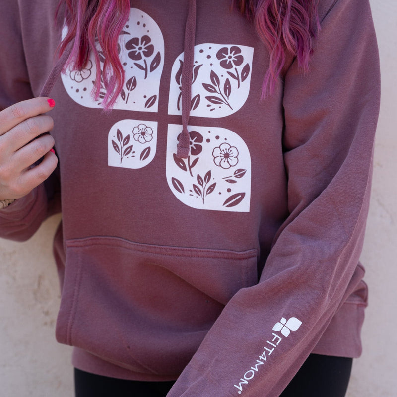 Maroon Floral Hoodie
